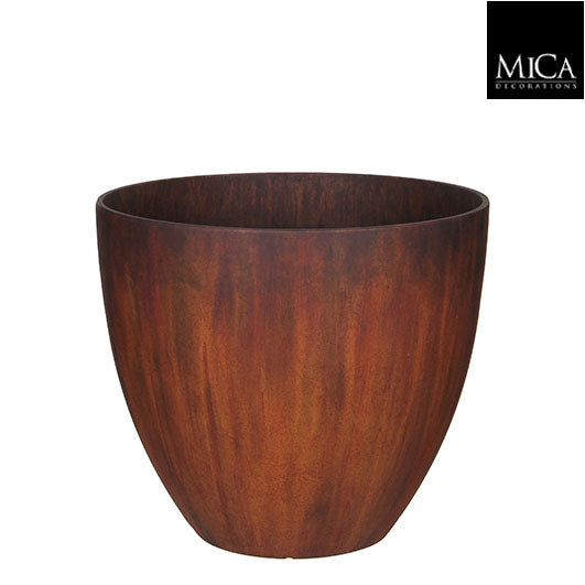Bravo round rust pot, 40cm height x 45cm diameter, durable garden planter | Keans Claremorris