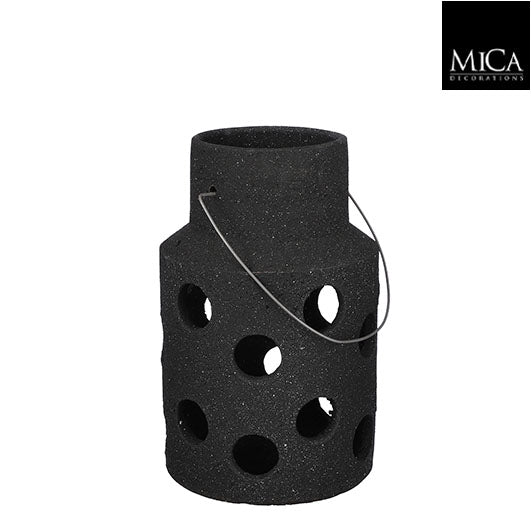 Pietra anthracite lantern, 35cm height, 22cm diameter, modern design – available at Keans Claremorris