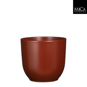 Tusca pot round d. brown matt - h20xd22,5cm