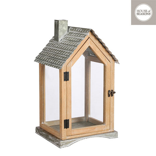 Sam lantern brown, dimensions 26x24x45cm, decorative lighting accessory - Keans Claremorris