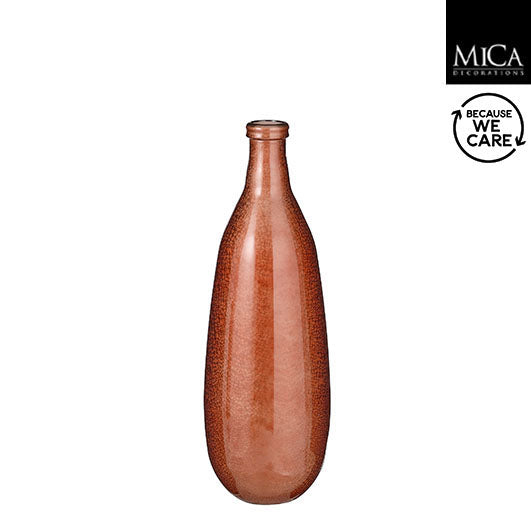 Vendo bottle recycled glass brown frosted - h75xd25cm