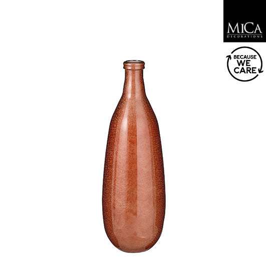 Vendo bottle recycled brown frosted glass, 75cm height, 25cm diameter – eco-friendly decor by Keans Claremorris