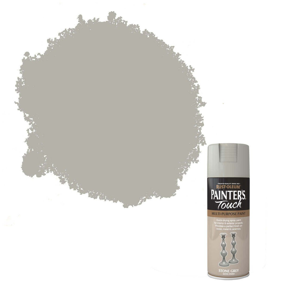 Rust-Oleum Painter's Touch Stone Grey spray paint 400ml can – durable finish, available at Keans Claremorris