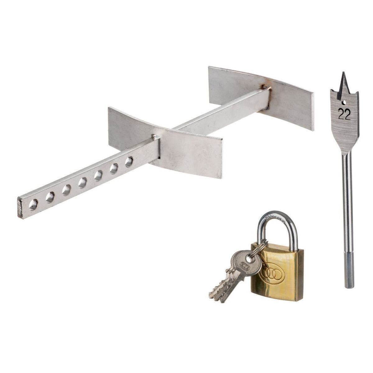Stainless Steel Oil Tank Security Lock with drilling bit for secure padlock installation – Keans Claremorris