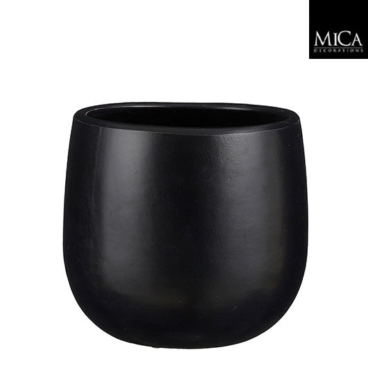 Pablo pot round black matt - h19xd21cm