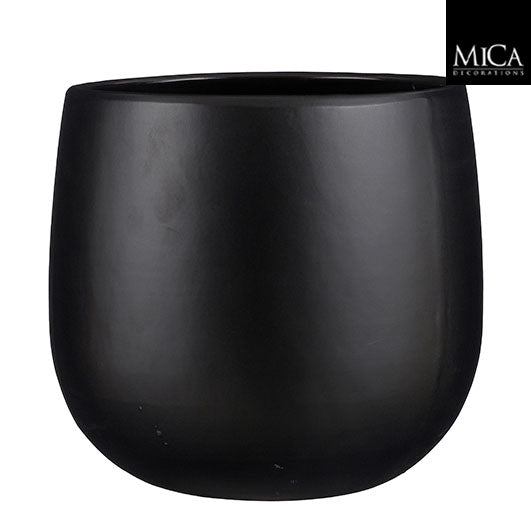 Pablo pot round black matt - h25xd29cm