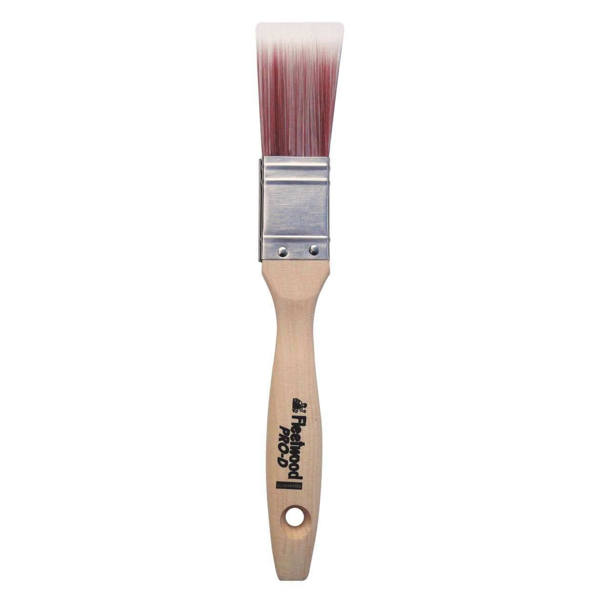 Fleetwood 1" Pro D Paint Brush with solid tapered filament, wood handle, stainless steel ferrule, for water and oil paints -
