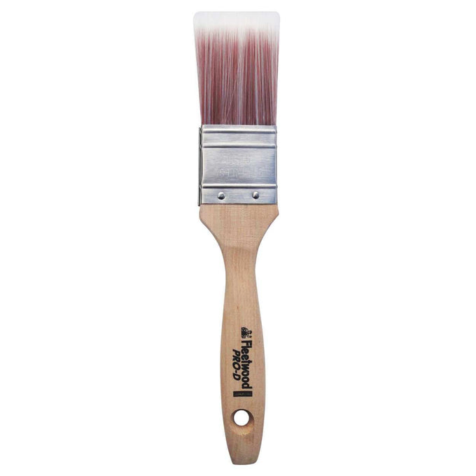 Fleetwood 1.5" Pro D Paint Brush with tapered filament, wood handle, stainless steel ferrule for smooth professional finish