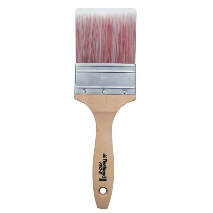 Fleetwood 3" Pro D Paint Brush with tapered filament, wood handle, stainless steel ferrule for smooth professional finish -