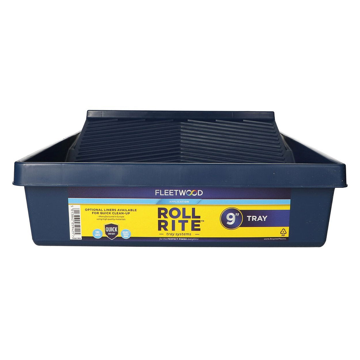 9inch Fleetwood Roll Rite Tray with brush compartment, 100% recycled plastic, sloped surface for even paint distribution –