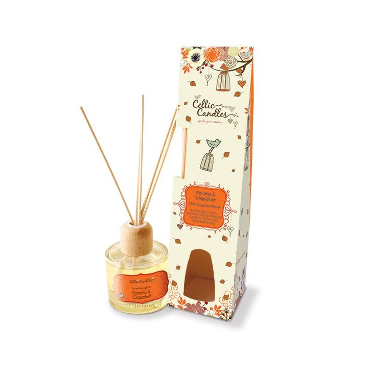 Reed Diffuser 100ML Pomelo & Grapefruit in recycled glass, alcohol-free, lasts 16 weeks – Keans Claremorris