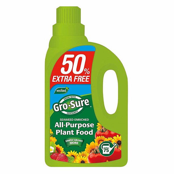 Gro-Sure All Purpose Plant Food 1L Concentrate with Seaweed, 50% Extra Free, ideal for flowers and hanging baskets - Keans