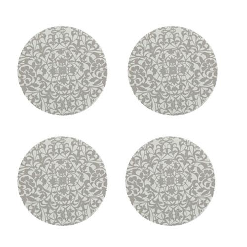 Denby Monsoon Filigree Silver Round Placement x4