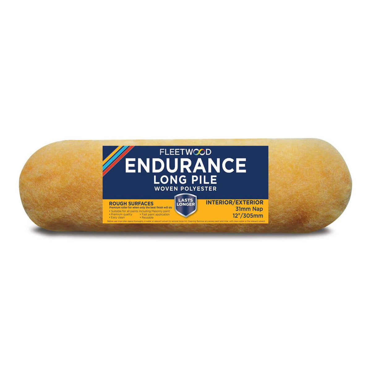 Fleetwood Endurance 12" long pile roller sleeve, woven polyester, reusable, for all paints and uneven surfaces – Keans