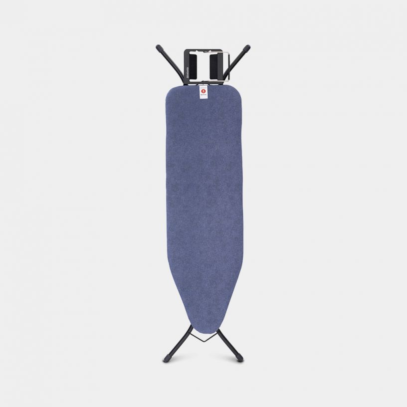 Brabantia Ironing Board B 124x38cm Denim Blue, adjustable height, stable steel frame, non-slip caps, at Keans Claremorris