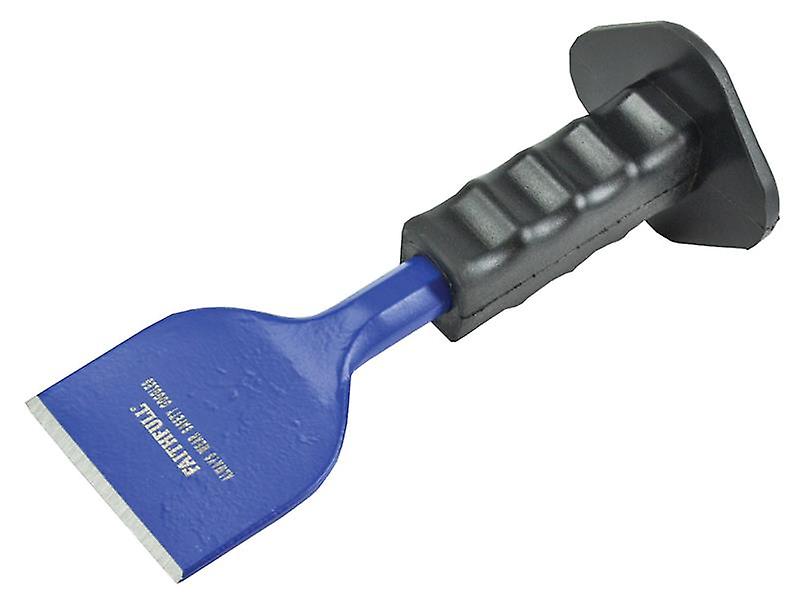 Faithfull 4" Brick Bolster Chisel with plastic safety grip, hardened steel edge for masonry, available at Kean’s
