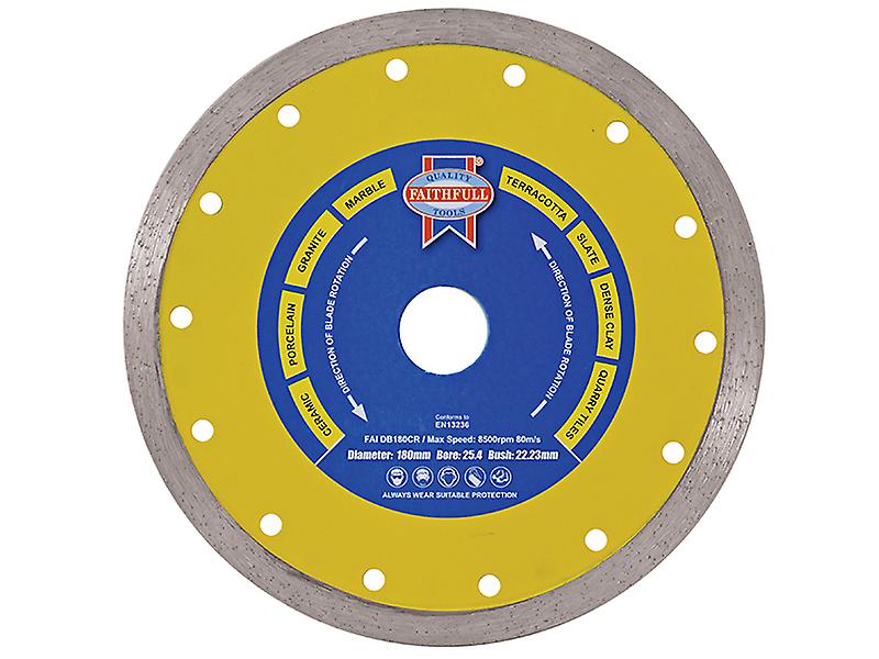 Faithfull Diamond Tile Blade 115x22.2mm continuous rim, wet & dry cutting for slate, marble, granite – Kean’s Claremorris –