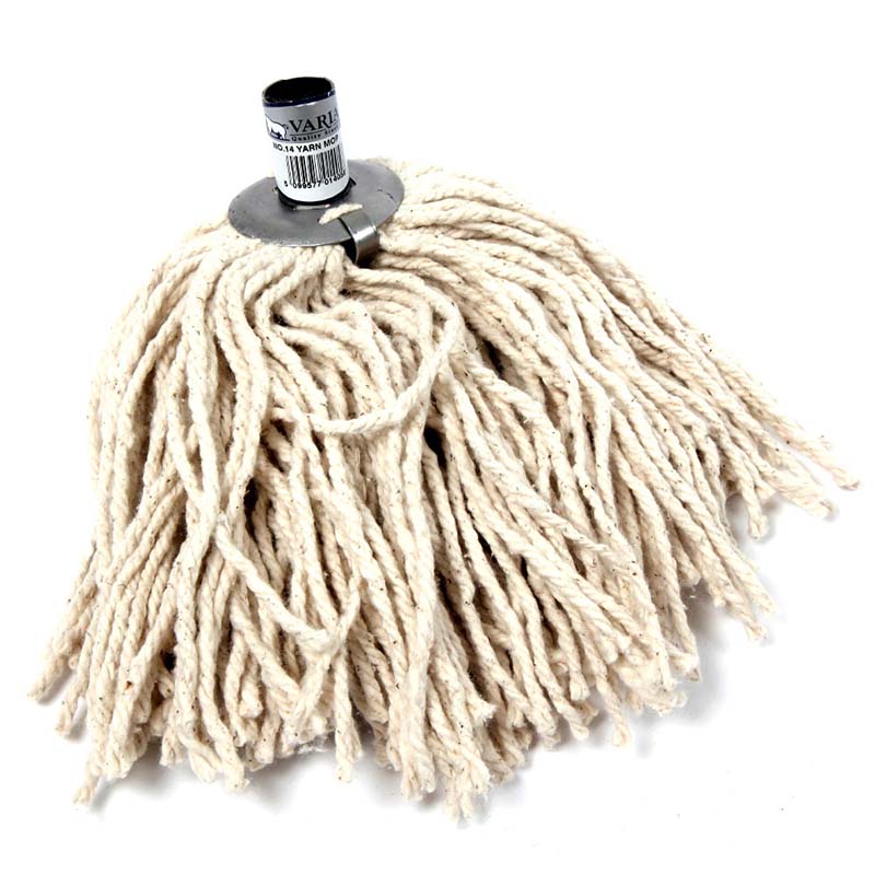 Yarn mop head replacement with durable cotton yarn and rust-resistant metal socket for heavy-duty cleaning – Keans