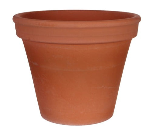 Stan pot round terra clay flower pot, 25cm height x 31.5cm diameter, gray finish – Keans Claremorris