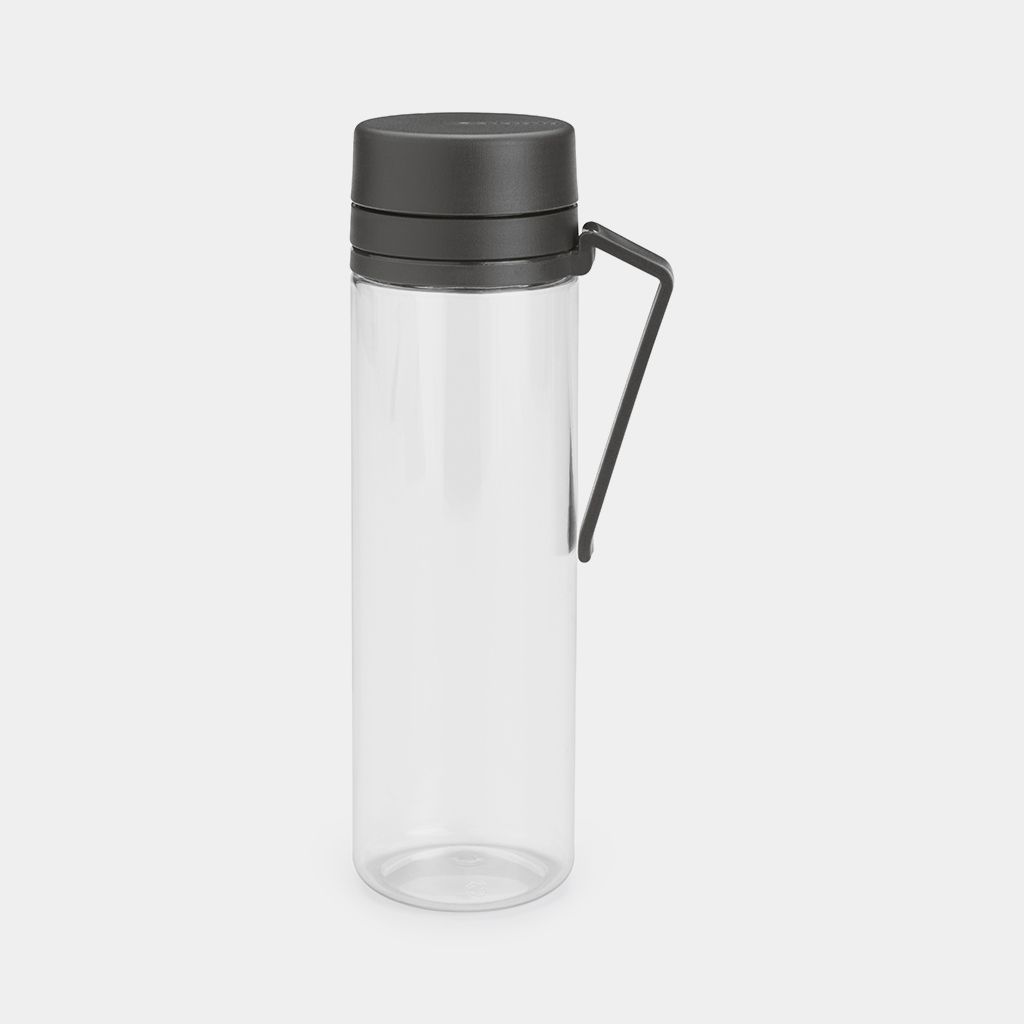 Dark grey 0.5L Brabantia Make & Take water bottle with fruit strainer, leak-proof, BPA-free, reusable – Keans Claremorris
