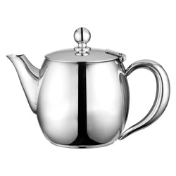 Buxton 48 oz stainless steel teapot with stay-cool handle, perfect pouring spout, and elegant curved design – Keans