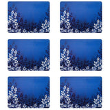 Denby Blue Foliage 6-piece coaster set with unique Imperial Blue glaze, perfect table accessory – available at Keans