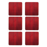 Denby Red 6-piece ceramic coasters set, durable and stylish, available at Keans Claremorris.