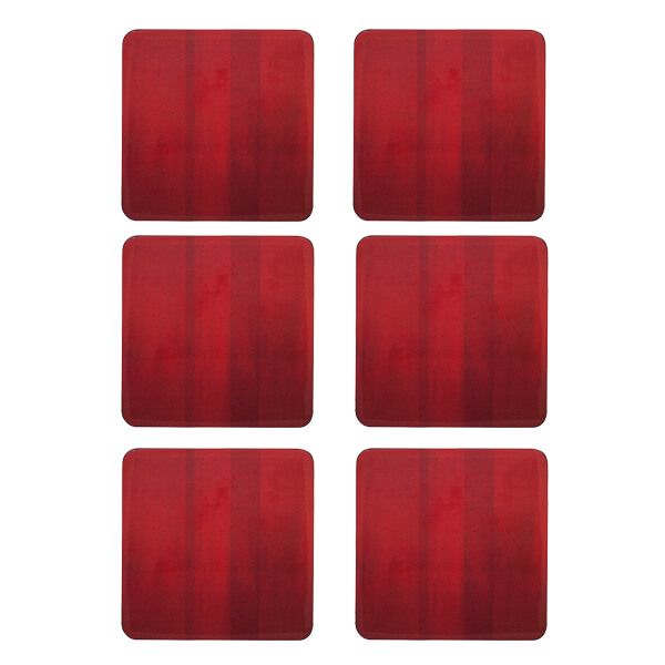 Denby Red 6-piece ceramic coasters set, durable and stylish, available at Keans Claremorris.