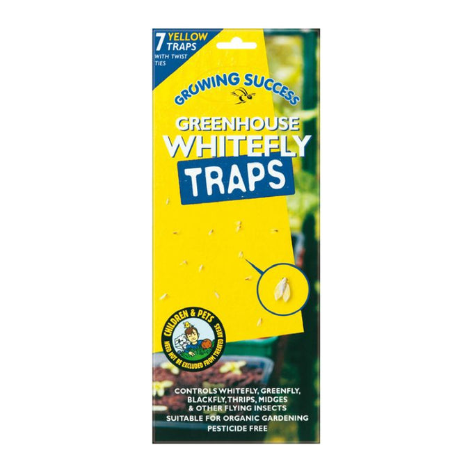 Growing Success 7-panel whitefly traps, non-toxic yellow sticky traps for greenfly, blackfly, organic gardening - Keans