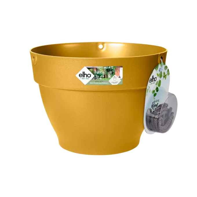 Vibia Campana 26cm Honey Yellow Hanging Basket, durable garden planter – available at Keans Claremorris