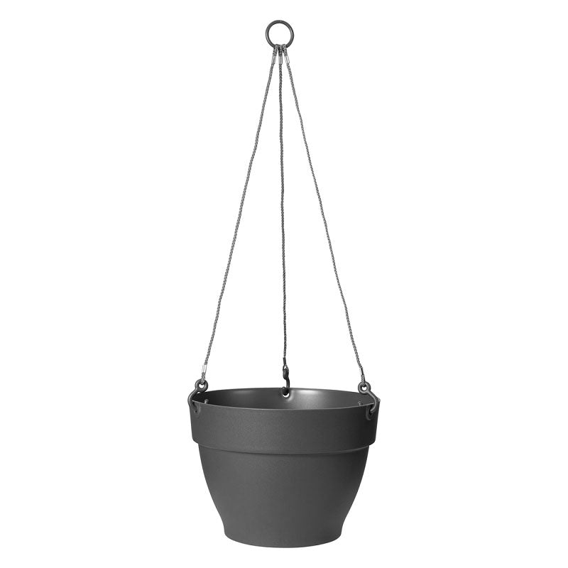 Vibia Campana 26cm anthracite hanging basket, lightweight polypropylene planter for stylish outdoor gardening – Keans