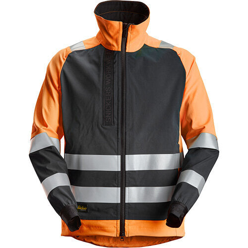 Snickers, High-Vis Unlined Jacket CL 2 High Visibility Orange - Black Size: Medium - KeansClaremorris