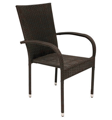 Dark wicker stackable rattan dining chair, ideal for patios and gardens – Keans Claremorris.