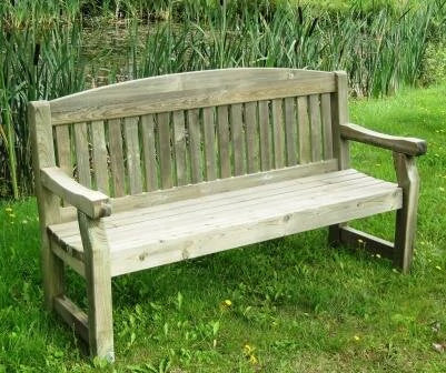 Cashel Three Seater Wooden Bench, 1.5m durable treated timber, flat pack, easy assembly - Keans Claremorris