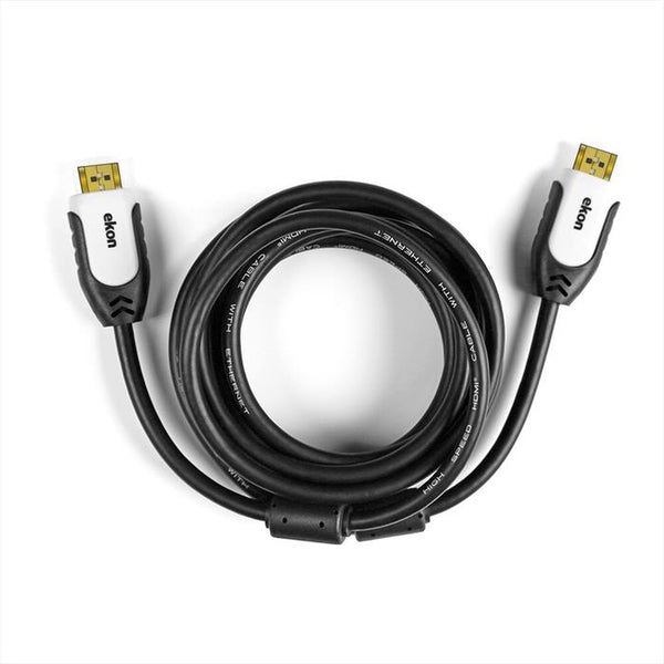 HDMI V 1.4 cable male to male high speed with ethernet. OD 6.0mm.  Conductor pure copper,30 AWG, jacket black color. Connector PVC black  color and gold plated. Shielding: Al-foil with al-mg braid. + ferrite core. Total Lenght 3.0  mt