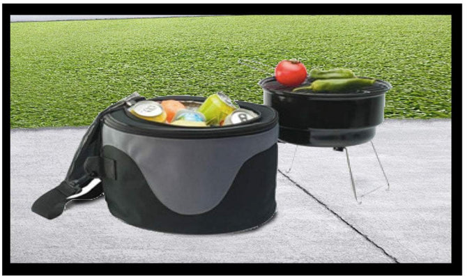 Portable BBQ & Cooler Bag with two-layer grill, air vent, and carry bag – perfect for camping and picnics | Keans Claremorris