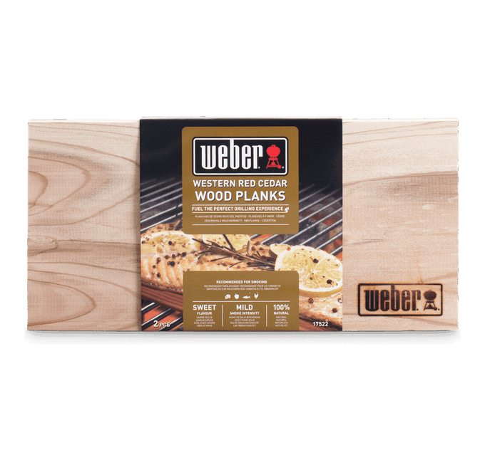 Weber Western Red Cedar Wood Planks Small, natural BBQ smoking planks for fish & cheese, pack of 2, at Kean’s Claremorris –