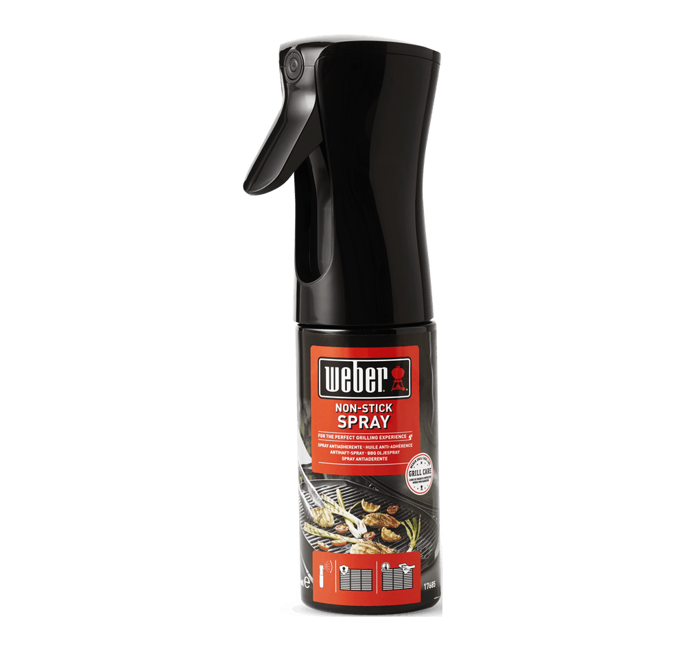 Weber Non-Stick BBQ Spray 200ml for grill protection and easy food release, available at Kean’s Claremorris. – online at
