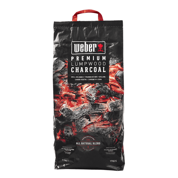 Weber Lumpwood Charcoal 5kg bag, fast lighting, high heat, premium hardwoods for rich BBQ flavor – Keans Claremorris