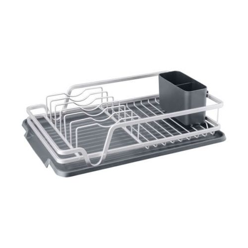 Denby Grey Dish Drainer with removable aluminium rack and cutlery holder, non-slip feet, available at Keans Claremorris.