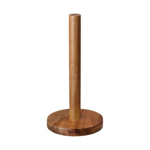 Denby Wooden Kitchen Roll Holder in Acacia wood, fits standard UK rolls, stylish and sustainable - Keans Claremorris