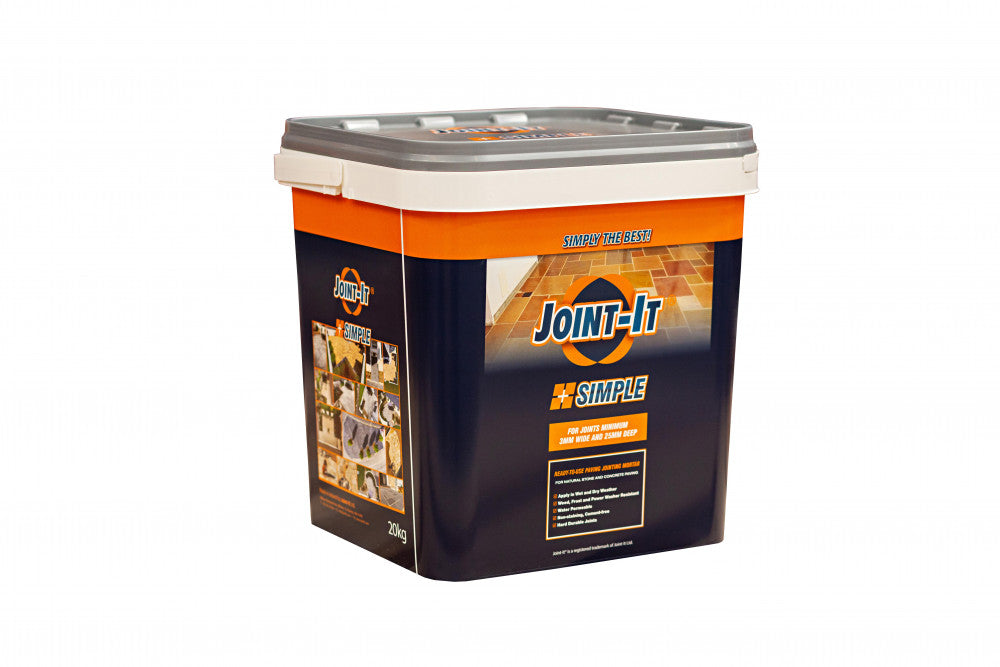 Joint-IT Bucket of Grey paving jointing mortar, weed resistant, natural sand for joints under 3mm, Keans Claremorris.