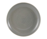 Grey William Mason dinner plate with embossed ripple effect, durable stoneware, 26cm, microwave and dishwasher safe - Keans