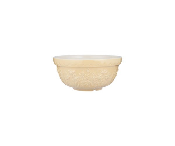 Mason Cash In The Meadow S30 21cm daffodil mixing bowl, embossed floral design, earthenware, dishwasher safe – Keans