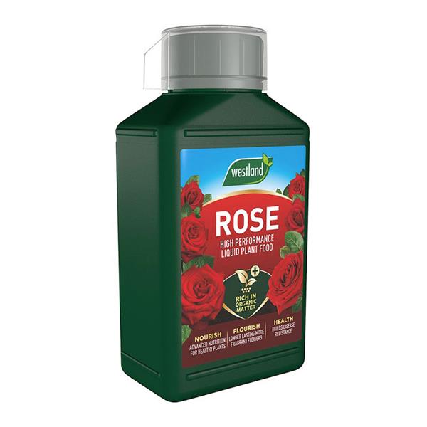 Westland Rose Specialist Liquid Feed 1L for healthier, vibrant roses with disease resistance – available at Keans