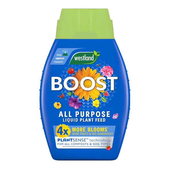 Westland Boost All Purpose Plant Food 1L with PlantSense tech, nutrient blend, and dosing system – available at Keans
