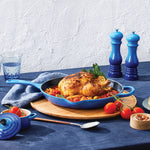 Load image into Gallery viewer, Le Creuset Signature Cast Iron Frying Pan with Metal Handle 23cm Azure
