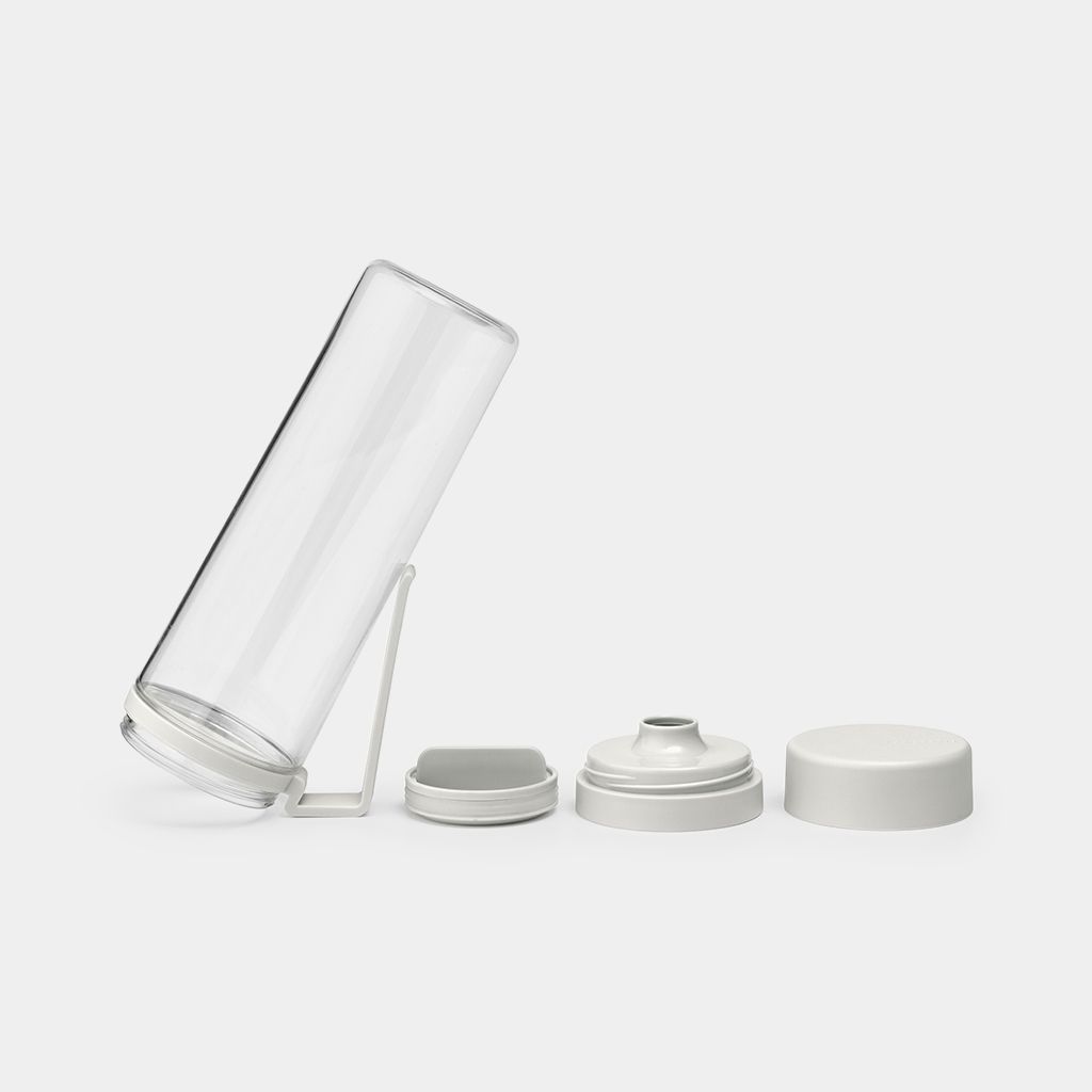 Make & Take 0.5L Light Grey Water Bottle with Strainer – BPA-free, reusable, Keans Claremorris