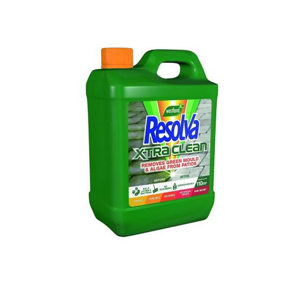 Resolva Xtra Clean 2.5L removes green mold, algae, lichen; no scrubbing, biodegradable - Keans Claremorris.