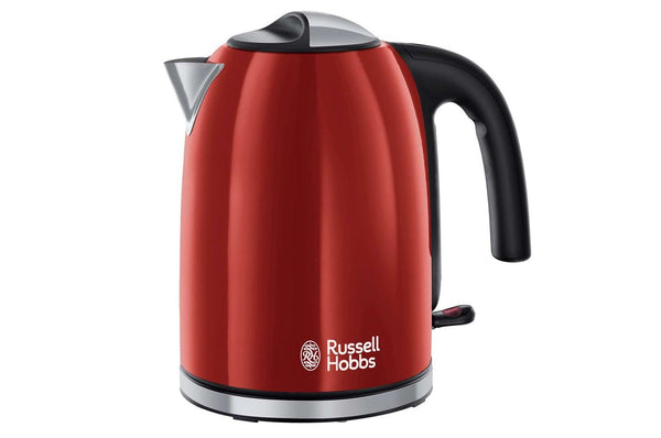 Russell Hobbs Colours 1.7L Red Kettle with rapid boil, water gauge, 360° base, perfect pour spout – Keans Claremorris.
